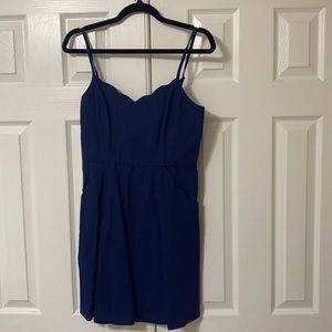 NWT Market & Spruce Navy Blue Crissie Linen Dress